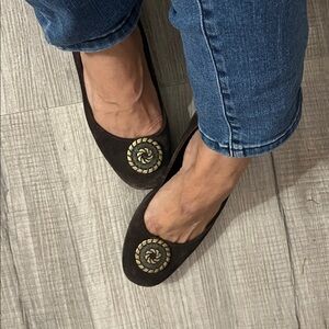 Jack Rogers Dark Brown Suede Flats